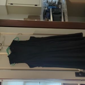 Black eyelet dress with high neck